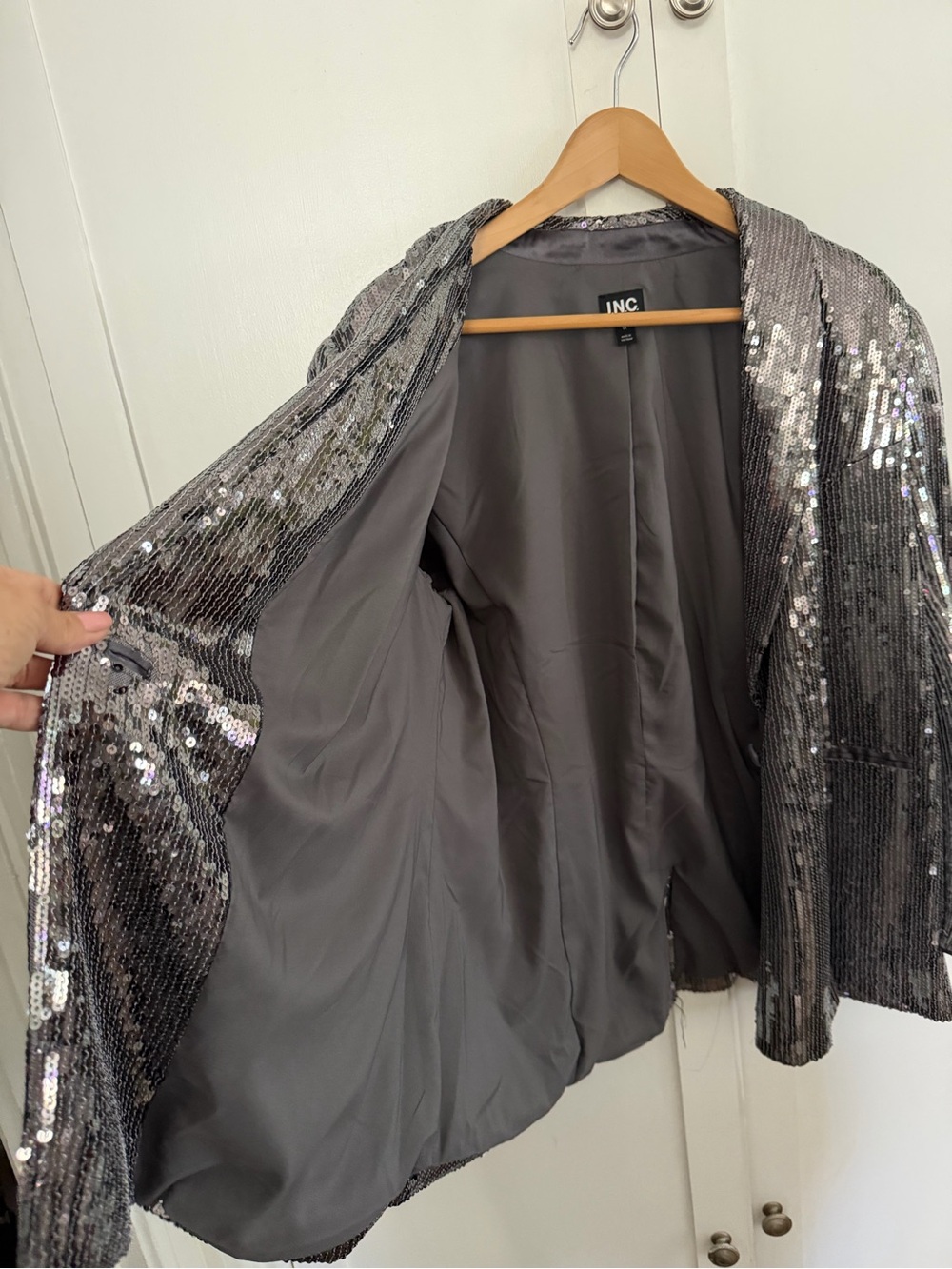 INC International Concepts Charcoal Gray Blazer Jacket - Picture 3 of 9